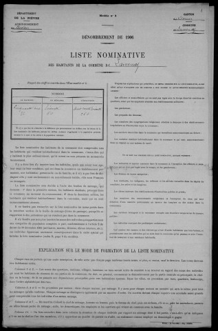 Lamenay-sur-Loire : recensement de 1906