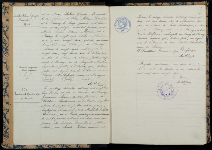 Brinay : actes d'état civil.