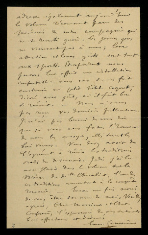 GERMAIN (Em.), poète à Saint-Quentin (Aisne) : 1 lettre.
