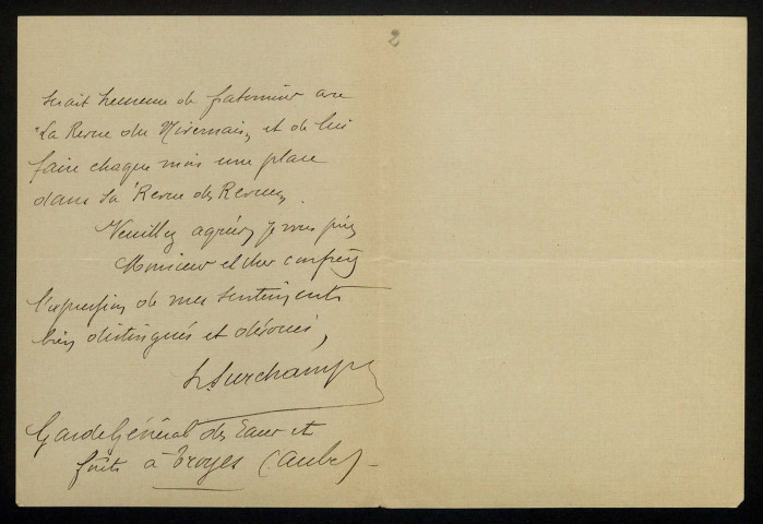 SURCHAMPS (Henry), dit Jean Nesmy, écrivain (1876-1959) : 11 lettres.