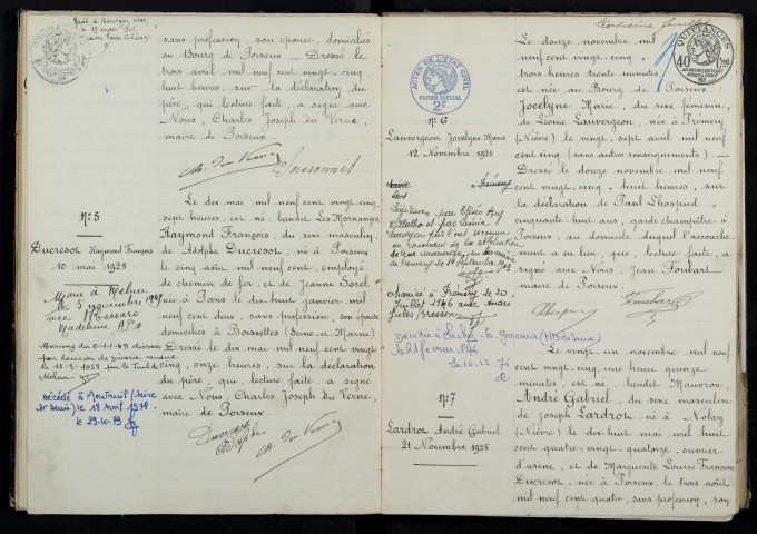 Poiseux : actes d'état civil.