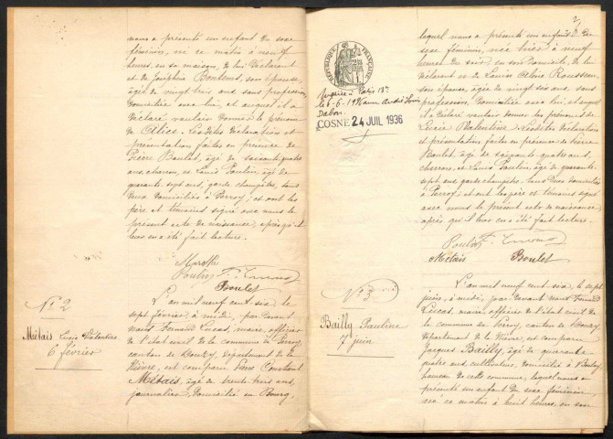 Perroy : actes d'état civil.