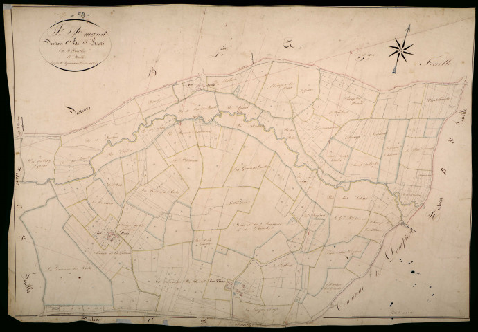 Saint-Amand-en-Puisaye, cadastre ancien : plan parcellaire de la section C dite des Rats, feuille 1