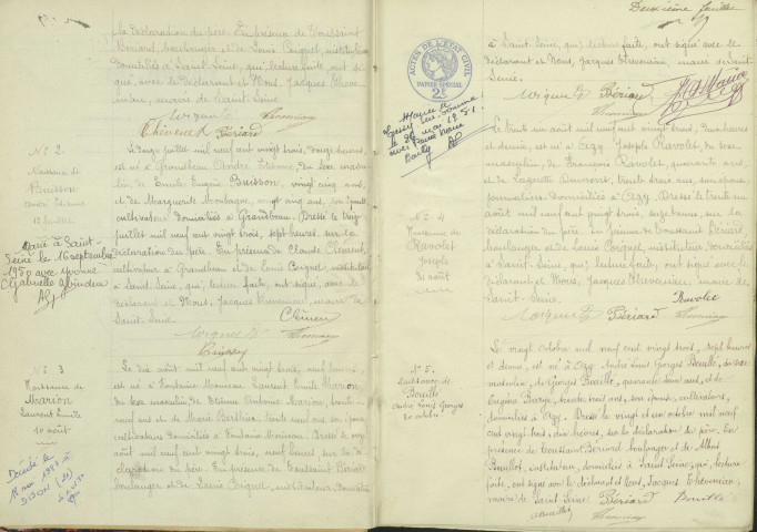 Saint-Seine : actes d'état civil.