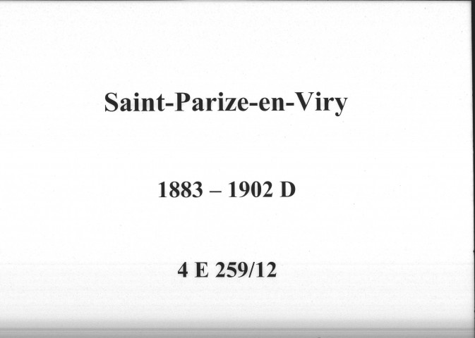 Saint-Parize-en-Viry : actes d'état civil (décès).