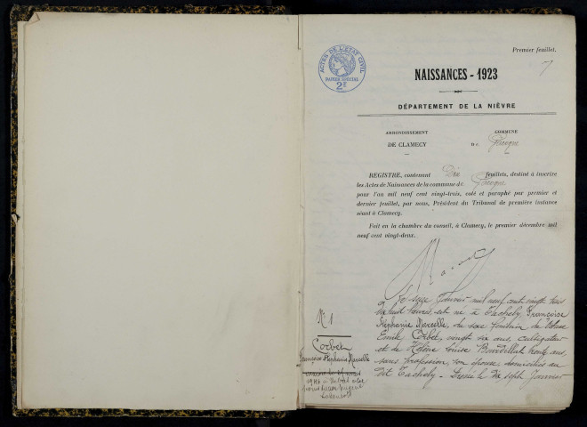 Gâcogne : actes d'état civil.