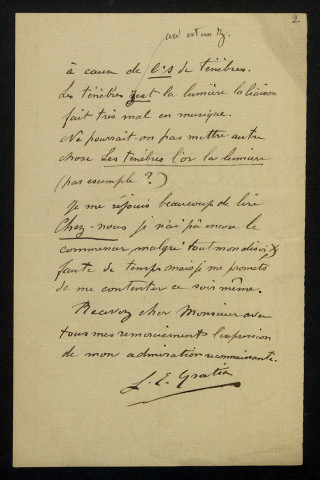 GRATIA (Louis), compositeur à Paris, fils de Charles Louis Gratia : 7 lettres.