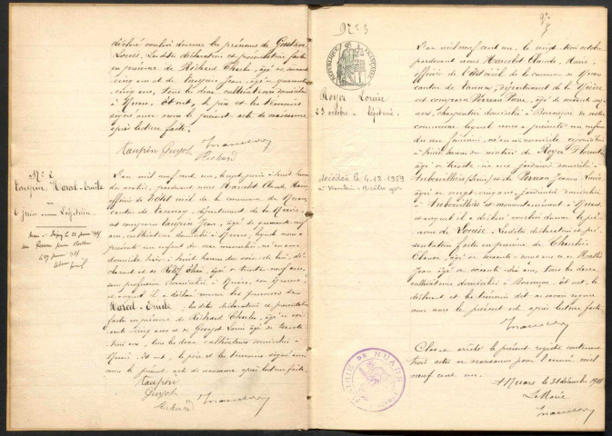 Nuars : actes d'état civil.