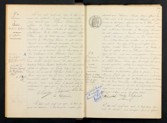 Marigny-sur-Yonne : actes d'état civil.