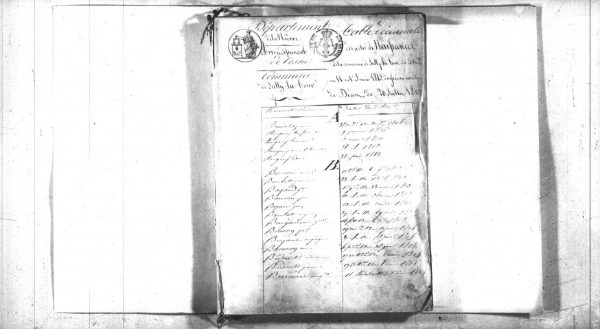 Suilly-la-Tour : tables décennales.