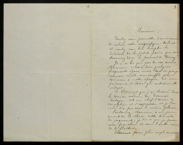 LABBÉ (Paul), poète à Thiberville (Eure) : 3 lettres.