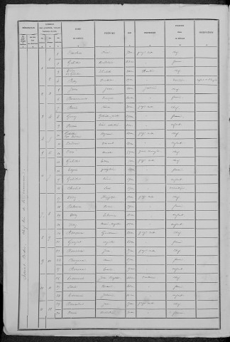 Saint-Didier : recensement de 1881