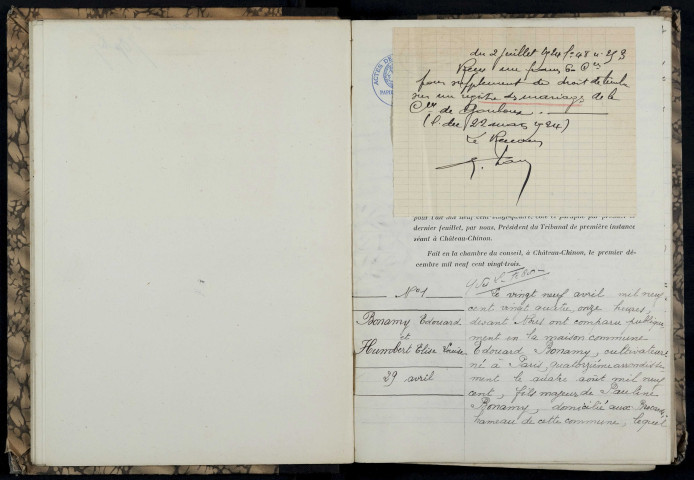 Gouloux : actes d'état civil.