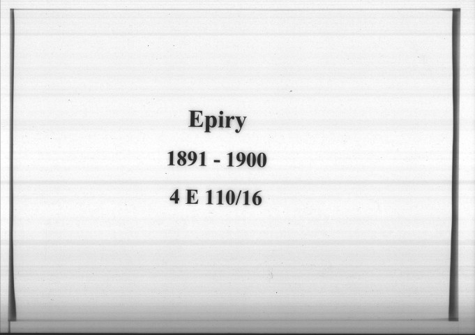 Epiry : actes d'état civil.