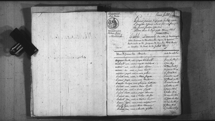 Montsauche-les-Settons : tables décennales.