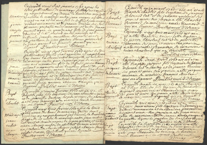 Isenay : registres paroissiaux.