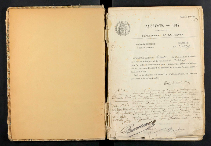 Luzy : actes d'état civil.