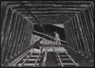 Creusement d'une costière, boisage.