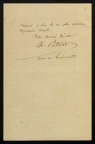 PATRIAT (Charles), curé de Jully (Yonne) (1842-1910) : 7 lettres.