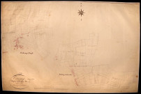Tannay, cadastre ancien : plan parcellaire de la section A dite de Tanneau, feuilles 1 et 3, développement