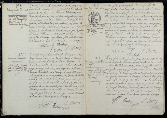 Cossaye : actes d'état civil.