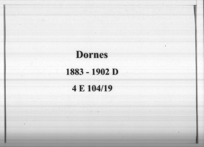 Dornes : actes d'état civil (décès).