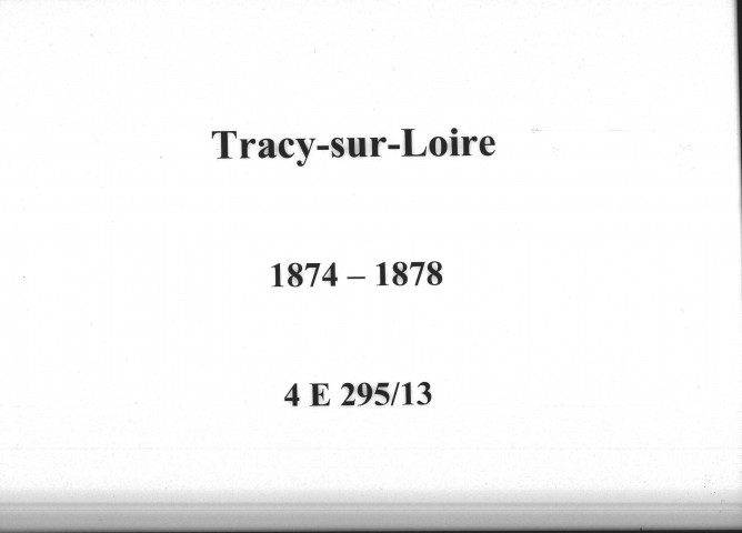 Tracy-sur-Loire : actes d'état civil.