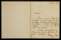 PÉRIGNON (Alexis Joseph), peintre (1806-1882) : 1 lettre.