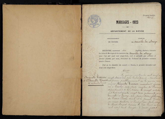 Neuville-lès-Decize : actes d'état civil.