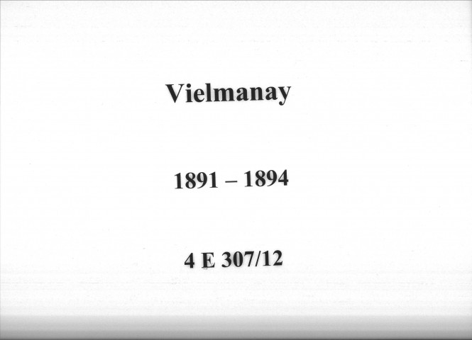 Vielmanay : actes d'état civil.