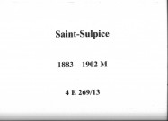 Saint-Sulpice : actes d'état civil (mariages).