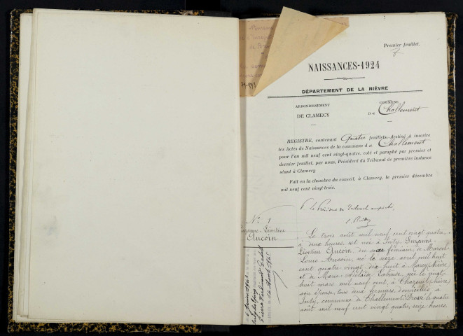 Challement : actes d'état civil.