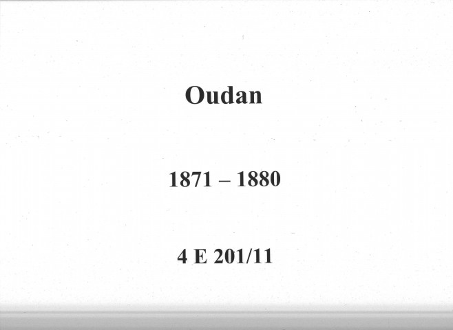 Oudan : actes d'état civil.