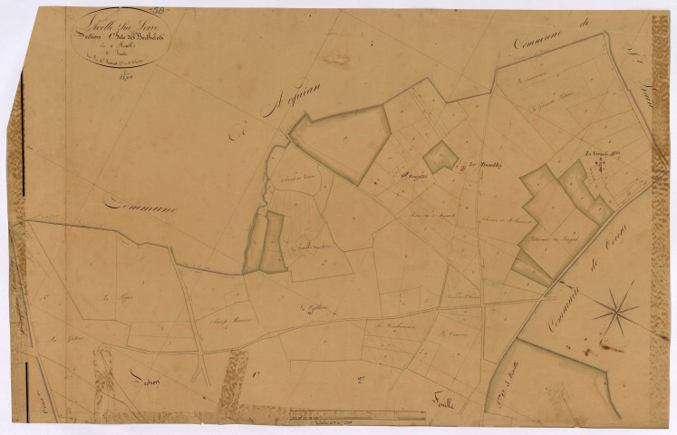 La Celle-sur-Loire, cadastre ancien : plan parcellaire de la section C dite des Berthelots, feuille 1