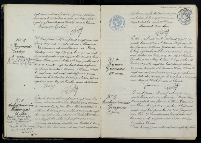 Charrin : actes d'état civil.