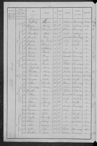 Billy-Chevannes : recensement de 1896