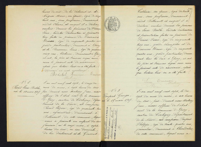 Epiry : actes d'état civil.