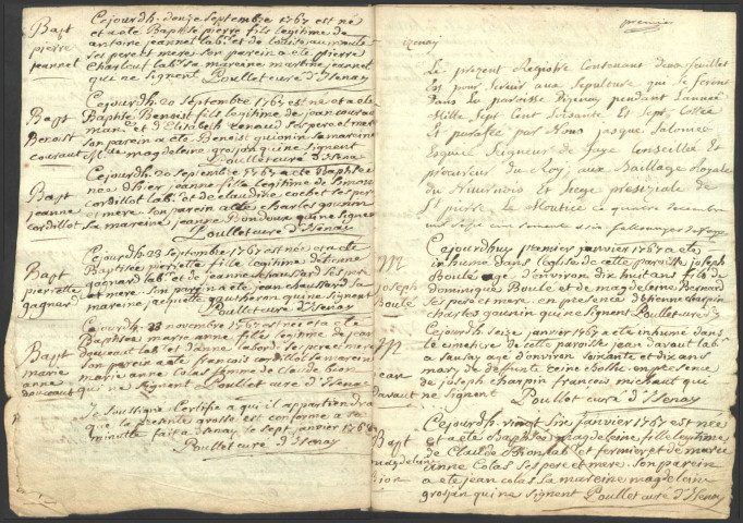 Isenay : registres paroissiaux.