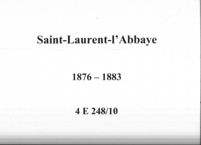 Saint-Laurent-l'Abbaye : actes d'état civil.
