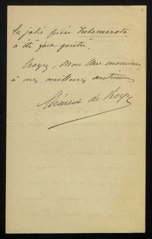 ROYE (Clément de), publiciste à la Revue de la France moderne : 1 lettre.