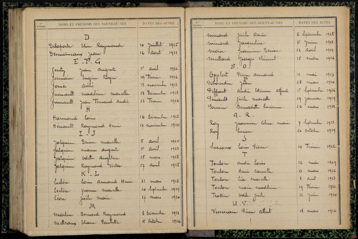 Sainte-Colombe-des-Bois : table décennale.