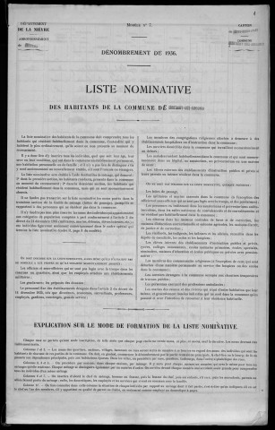 Montigny-aux-Amognes : recensement de 1936