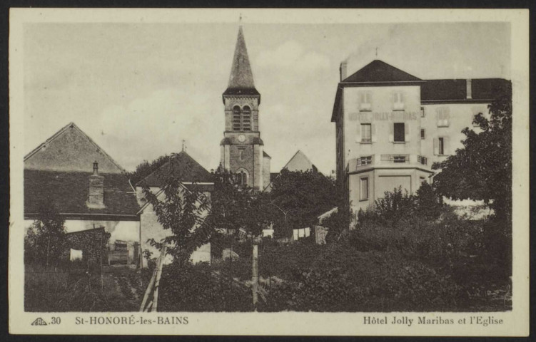 SAINT-HONORE-LES-BAINS – Hôtel Jolly Maribas et l’Église