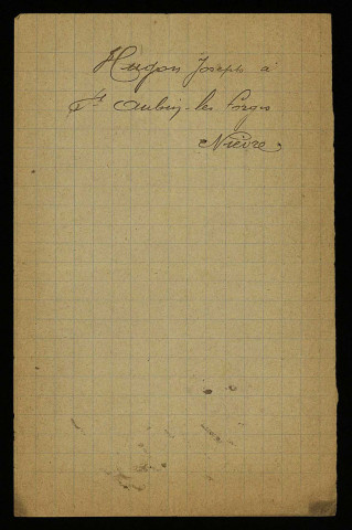 HUGON (Joseph), à Saint-Aubin-les-Forges et Tamnay-en-Bazois (Nièvre) : 3 lettres.