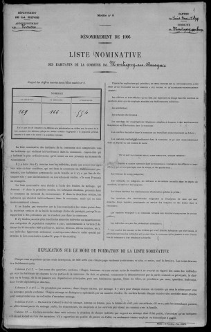 Montigny-aux-Amognes : recensement de 1906