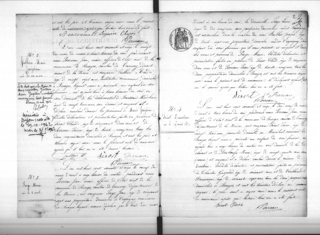 Ruages : actes d'état civil.