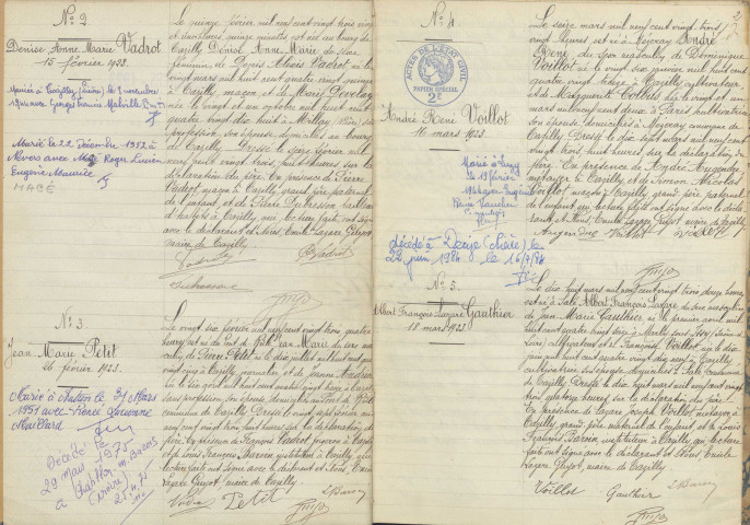 Tazilly : actes d'état civil.