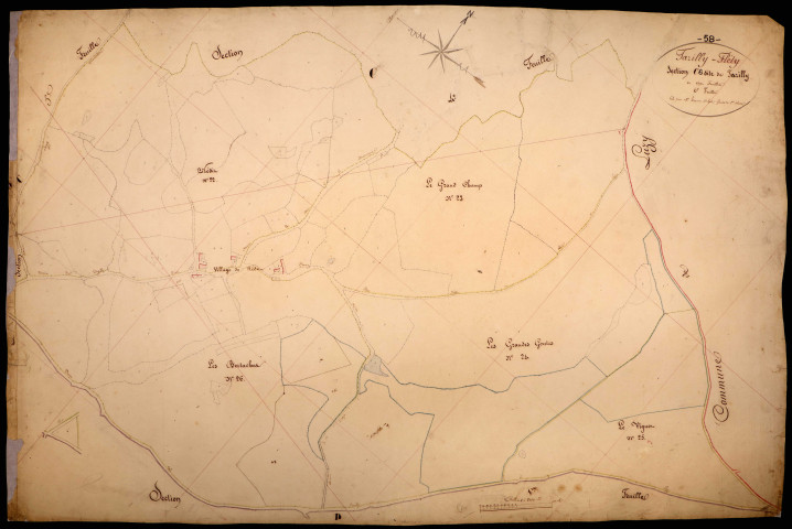 Tazilly, cadastre ancien : plan parcellaire de la section C dite de Tazilly, feuille 6