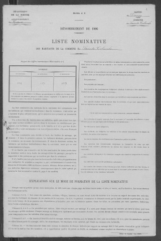 Sainte-Colombe-des-Bois : recensement de 1906
