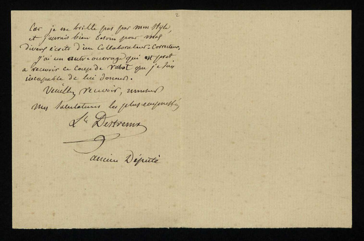 DESTREMX (Léonce de Christol), homme politique (1820-1901) : 2 lettres.